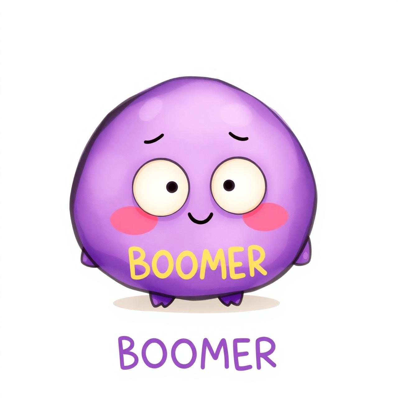 BOOMER, a friendly purple blob character